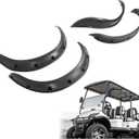 Golf Cart 4PCS Fender Flare Compatible with Icon Advanced EV and Evolution Forester 4 or 6 Passenger Seat Golf Cart Black ABS