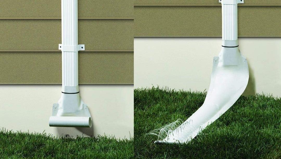 Frost King Automatic Easy-to-Install Downspout Extender for Draining Away Water, Fits All Standard Downspouts (White)