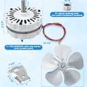 F0510B2944 F0510B2497 Attic Ventilation Fan Motor with FB99100 12" Attic Fan Blade Propeller for 1/2" Shaft Replacement for Lomanco Lomancool 2000&1800 Series Power Vent Replaces A0416B2059 A0510B2389