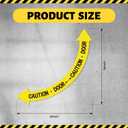 Sintuff 1 Pack Caution Door Floor Sign with Bidirectional Arrow Anti Slip Adhesive Safety Sign High Visibility Caution Door Floor Decal for Indoor Outdoor Use, 36 x 36 Inches