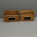 MyGift Rustic Burnt Wood Wall Mounted Mail, File & Magazine Holder Sorter Rack with Chalkboard Label, Set of 2 (Brown)