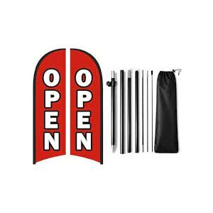 Open Flags for Businesses, 9.18FT Double-Sided