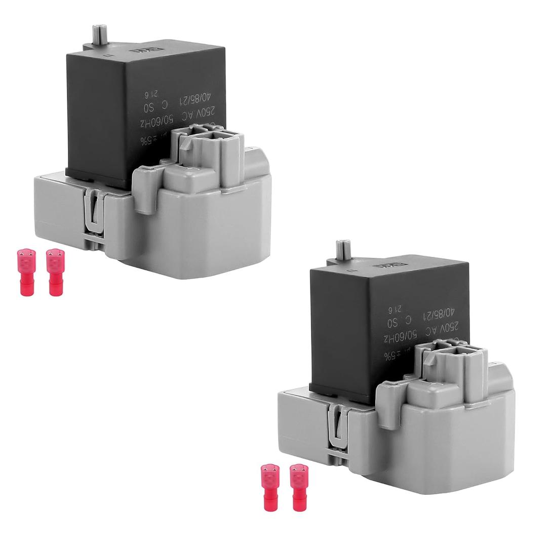 TSD2 W10189190 Relay/Overload and W10662129 Compressor Run Capacitor Compatible for Whirl-Pool Ken-More Elec-trolux by MIFLUS,2PCKS