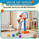 Iyoyo Mini Basketball Set - 5 Pack 6" Small Balls with Pump, Over The Door Mini Hoop Replacements, Toy for Toddlers, Kids, Teenagers, Pool, Indoors, Outdoors