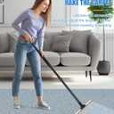 Carpet Rake for Pet Hair Removal, Reusable Dog Hair Remover with 47" Handle, Pet Hair Removal Tool with Innovative Metal Edge Design for Carpets, Rugs, Stairs, Pet Tower & Hard-to-Reach Places