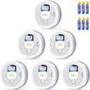 Smoke Detector and Carbon Monoxide Detector Combo with LED Indicators, 2 in 1 CO & Smoke Alarm, Battery Operated Smoke and Carbon Monoxide detectors 6-Pack, No Manufacturing Date