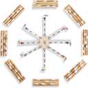 Mexican Train Dominoes Set with Numbers and 8 Wooden Trays/Racks, Double 12 Dominos Travel Set with 8 Tiles Holders, 91 Tiles Double 12 Colored Dominoes Game Set with Portable Case for Families Kids