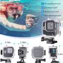 HONGDAK Waterproof Housing Case for GoPro Hero11 Black Mini,169ft/60M Diving Protective Housing Shell for Hero 11 Mini Underwater Dive Case with Mount Thumbscrew & 12PCS Anti-Fog Insert (Black)