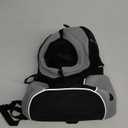 WOYYHO Pet Dog Carrier Backpack Small Dog Front Backpack Ventilated Mesh Dog Travel Back Pack with Safety Belt for Travel Hiking Cycling Outdoor Use (L (10-14 lbs), Grey)