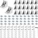 20 Set Silver 4040 Series Aluminum Extrusion Profile Connector, Includes 1pc Wrench, 20pcs 3540 Corner Bracket, 40pcs M8 T-Slot Sliding Nuts and Hex Screw Bolt for 20S Aluminum Rail Accessories