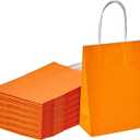 SUNCOLOR 25 Pieces 6" Mini Goodie Bags Small Orange Gift Bags with Handle for Party Favor Bags for Halloween(Orange)