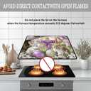 Easter Theme Glass Stove Top Cover Protector,Heat Resistant Range Ceramic Stove Top Covers Mat,Easter Eggs & Bunny Cooktop Protector,Cherry Blossoms Glass Cooktop Protector