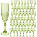 Plastic Champagne Flutes, 48PCS Green Plastic Wine Glasses Goblets Reusable Champagne Flute for Weddings, Bachelor Parties, Toasting, and Events(48, Green)