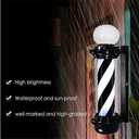Barber Pole Black White LED Light,Traditional Barber Pole Outside Barber Shop Rotating Light Sign Light Box Rainproof Hairdressing Salon Save Energy Wall Lamp (68x26CM)