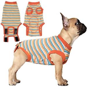 Uadonile Dog Recovery Suit for Female Male, Medium Surgical Onesie After Surgery, Anti-Licking Neuter Spay, Rainbow, M