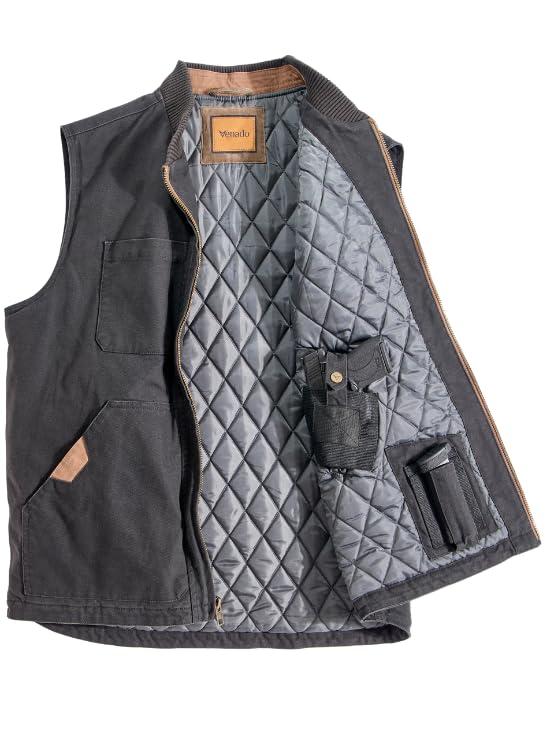 Venado Concealed Carry Vest for Men - Heavy Duty Canvas - Conceal Carry Pockets 5XL