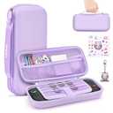innoAura Switch 2 Carrying Case for NS Switch 2 (2025), with 9 Game Card Slots, Protective Travel Storage Case, Cute Pendant and Sticker, Purple
