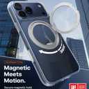 TORRAS 360 Magnetic Stand for iPhone 17 Pro Case, [Fit for MagSafe] [Rotatable Ring Kickstand] [4X Mil-Grade Shockproof] Slim Phone Cover, Camera Button, Crystal Clear, Transparent, Ostand O3 Fitness