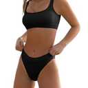 KerryKreey High Waisted Bikini Sets for Women Tummy Control Swimsuit Push Up Crop Top 2 Piece Teen Girls Bathing Suits L