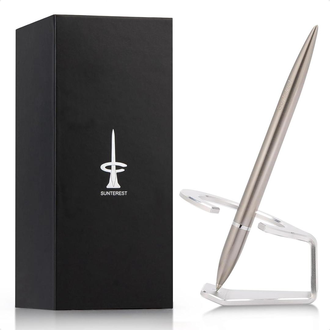 Magnetic Levitation Gel Ink Pen, Metal Luxury Gifts for Men & Women, Futuristic Floating Fidget Pen, Cool Tech Gadgets, Unique Office Desk Accessories for Him Dad Boss Teacher (Silver)