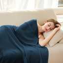 AmyHomie Cooling Blanket, 100% Rayon Derived from Bamboo, Cool Summer Blanket for Hot Sleepers, Soft Comfy Lightweight Blankets for All Seasons(Navy, 5979in)