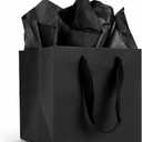 Aosric 12 Pack 8"x8"x8" Black Square Gift Bags with Ribbon Handles Reusable Thick Paper Bags for Boutique Shopping, Premium Gifts, Birthdays, Weddings, Baby Showers, Parties & Retail
