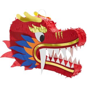 Dragon Pinata - Chinese Head, Birthday Party Supplies, 2025 Chinese New Year Decorations (16.5x11x3 In) Dragon Pinata - Chinese Head, Birthday Party Supplies, 2025 Chinese New Year Decorations (16.5x11x3 In)