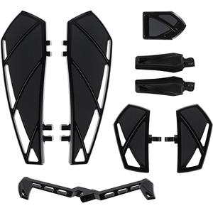 Motorcycle Floorboards Footpegs Shifter Peg Pedal Kit Compatible With For Harley Touring Softail Street Road Glide FLTR FLHX (Black)