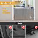Reinforced 60” Wide Retractable Dog Gate with Cat Door Gates for Pets with Reinforced Strips 33” Tall Mesh Baby Gate Retractable Pet Gates for Dogs Indoor with Door Cats Can in and Out Freely, Gray