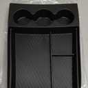 Lower Center Console Organizer for 2022-2026 Rivian R1T & R1S Accessories, Floor Console Storage Tray Insert with Cup Holder