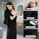 REDKISS 6-Piece Bath Towel Set - 2 Washcloths, 2 Hand Towels, 2 Bath Towels | Ultra-Fiber Coral Fleece, Super Absorbent, No Lint & No Fading | Perfect for Bathroom, Spa, Gym | Family & Adults-Black