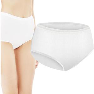 GuardWee Disposable Underwear for Women, High-Waisted Disposable Panties Individually Wrapped for Travel (US, Alpha, Large, Regular, Regular, White)