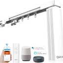 Quoya QL500 Smart Curtains System, Electric Curtain Track with Automated RailMotorized and Adjustable Tracks/Rod/Pole (up to 3.2 metres / 125 inches)Motor compatible with Alexa