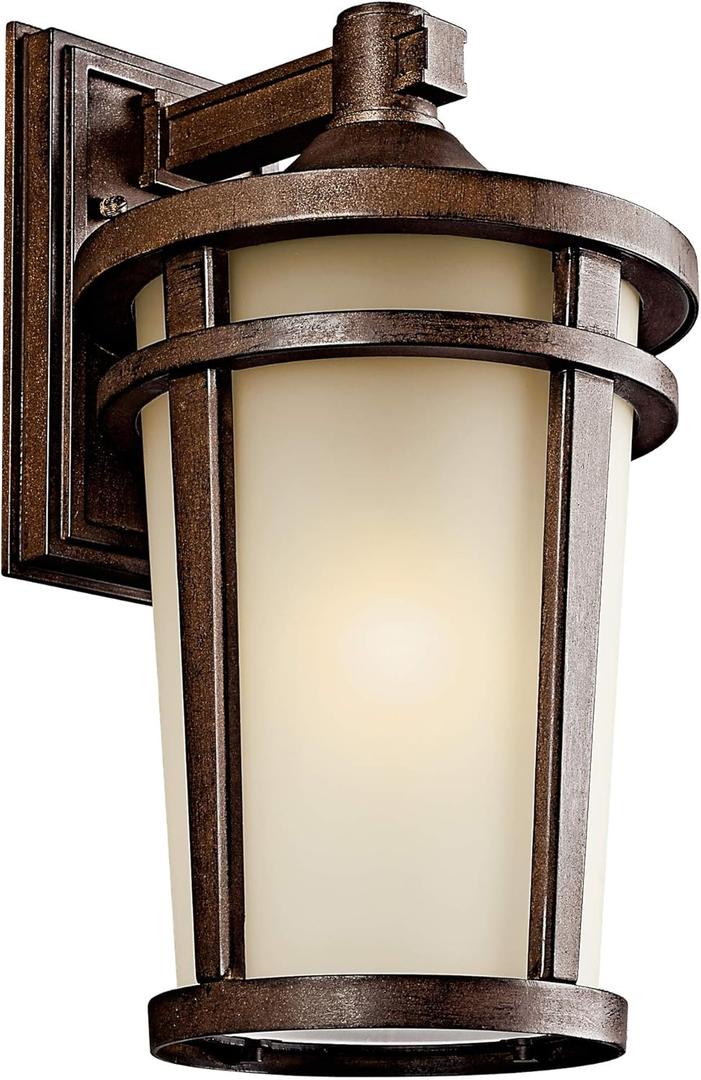 Kichler Atwood 17.75" 1 Light Outdoor Wall Light with Light Umber Mist and Brown Stone
