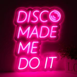 JFLLamp Disco Made Me Do It Neon Signs for Wall Decor Neon Lights for Bedroom Led Signs Suitable for Drive Thru Open Office Man Cave Bar Christmas