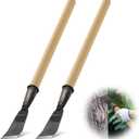 2 Pcs 26.5 Inch Bark Spud Debarking Tool Long Steel Curved Blade Log Peeler Tools with Comfortable Wooden Handle, Bark Removal Stripping Tool for Logs Without Damaging Wood