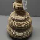 Rattan Woven Flower Vase,White Boho Vases for Decor,Modern Decor Country Style Woven Rustic Vase for Home Decoration