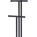 Love-KANKEI Jewelry Organizer Stand Metal & Wood Base and Large Storage Necklaces Bracelets Earrings Holder Organizer Gift Black and Carbonized Black (3 Tiers)