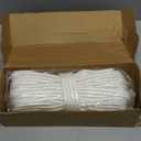 3/8100Ft Flag Pole Rope Kit, Polyester Halyard Flag Rope with 2 Pcs 3.5Stainless Steel Swivel Snap Hooks & Adjust Length Flag Pole Retainer Ring, Marine Grade Flag Pole Accessories Replacement Kit