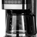 Amazon Basics Programmable 12 Cup Drip Coffee Maker with Glass Coffee Pot (1.9 Qt), Auto Shut-off, Touch Screen, Auto Pause, Removable Filter Basket, Black & Silver