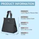 2 x Della Gao Insulated Lunch Bag for Women Men, Waterproof Small Lunch Tote Lunch Box, Reusable Lunch Bags for Work, Party, Travel and Picnic (Black)