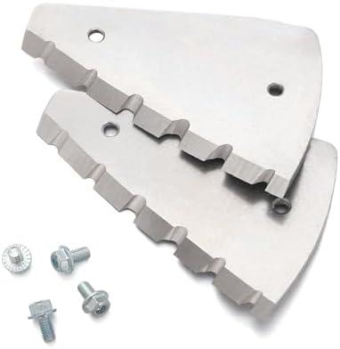 Silkfly 2 Pcs 8 Inch Curved Electric Ice Auger Blades Heavy Duty Stainless Steel Replacement Drill Blades Compatible with Strike Master Eskimo for Ice Fishing Winter Outdoor