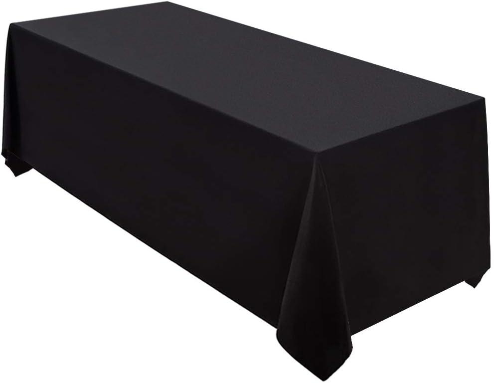 Surmente Black Tablecloth 90 x 132-inch Rectangular Polyester Table Cloth for Weddings, Banquets, or Restaurants Surmente Black Tablecloth 90 x 132-inch Rectangular Polyester Table Cloth for Weddings, Banquets, or Restaurants