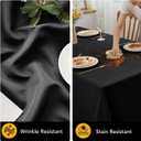 10-Pack Black Tablecloths for Rectangle Tables, 60 x 84 Inches, Stain-Resistant Polyester Fabric for 4 Foot Tables - Washable Table Covers for Weddings, Banquets, Birthday Parties, Events