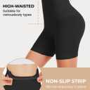 Tummy Control Shapewear Boyshorts, Seamless High Waisted Thigh Slimmer with Anti-Slip Silicone (Black, S)