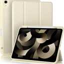 Akkerds Compatible with iPad Air 11 Inch Case 7th/6th Generation (M3/M2) 2025/2024, for iPad Air 5th/4th Generation Case 10.9 Inch 2022/2020 with Pencil Holder[Auto Sleep/Wake], Starlight