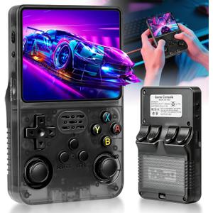 R36S Retro Handheld Game Console with 3.5-in IPS HD Screen, Retro Gaming Console Built-in 18000+ Classic Game, Video Game Console with 64GB Memory, Retro Game Consoles Ultra-Long Standby Time (Black)