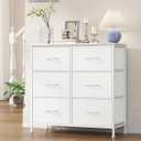 SONGMICS Dresser for Bedroom, Tall Dresser with 6 Fabric Drawers, 11.8"D x 30.2"W x 29"H