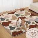 Blissful Diary Baby Play Mats for Floor, 59x59 Inch Thicker and Larger Soft Cushioning Foam Playmats for Babies and Toddlers, Foldable Washable Baby Playpen Mat, Boho Design