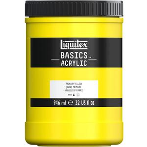 Liquitex BASICS Acrylic Paint, 946ml (32-oz) Jar, Primary Yellow (32 Fl Oz (Pack of 1))